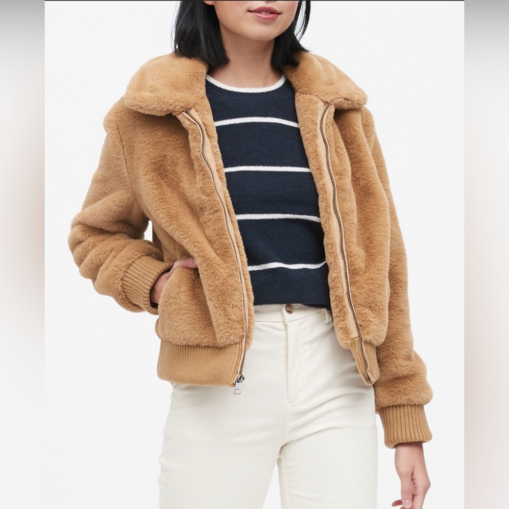 Banana Republic Faux Fur Jacket Banana Republic Jacket Bomber Jacket